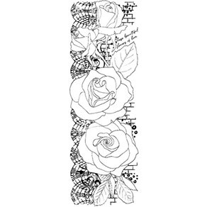 Tampon clear pour DIY maison bande de rose