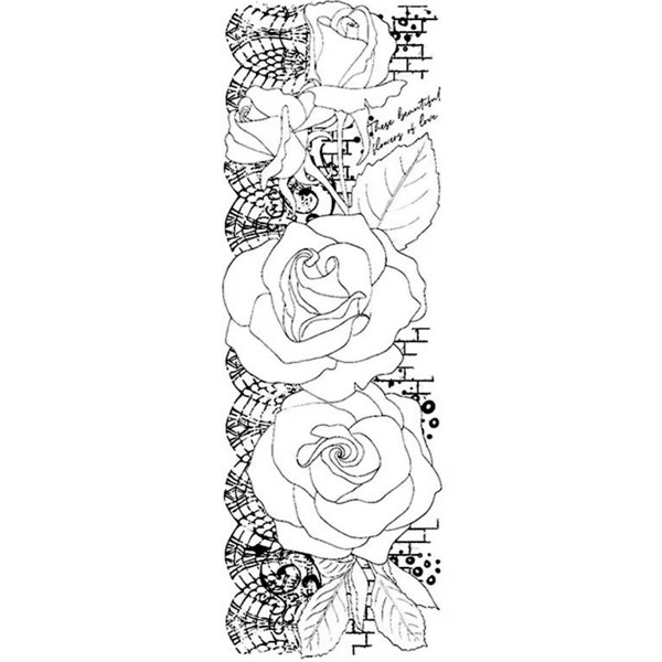 Tampon clear pour DIY maison bande de rose