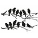 Pochoir décoratif 21x30cm 2 branches avec oiseaux