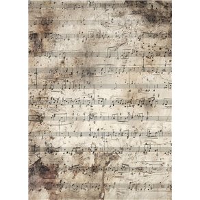 Papier de riz A4 vieille partition de musique