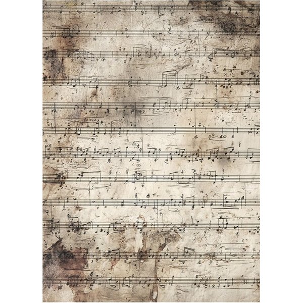 Papier de riz A4 vieille partition de musique