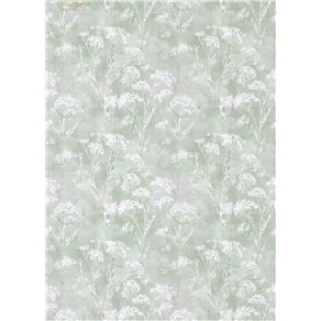 Papier de riz A4 fond de fleurs blanches
