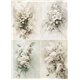 Papier de riz A4 4 magnifiques fleurs tulipe lys pivoine rose