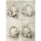Papier de riz A4 4 cadres fleuris