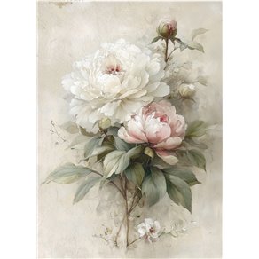 Papier de riz A3 magnifiques pivoines