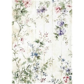 Papier de riz A3 branches de fleurs