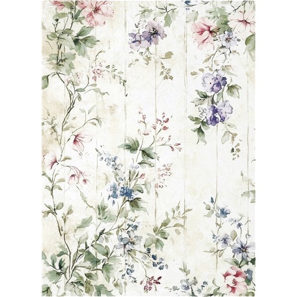 Papier de riz A3 branches de fleurs