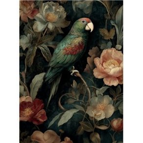 Papier de riz mûrier perroquet 57x41cm