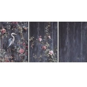 Papier de riz mûrier A3 3fe Héron dans les roses 41x28cm chaque