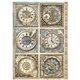 Papier de riz Stamperia Gardens of Time 6 horloges A4