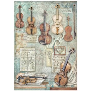 Papier de riz Stamperia Symphony violons A4
