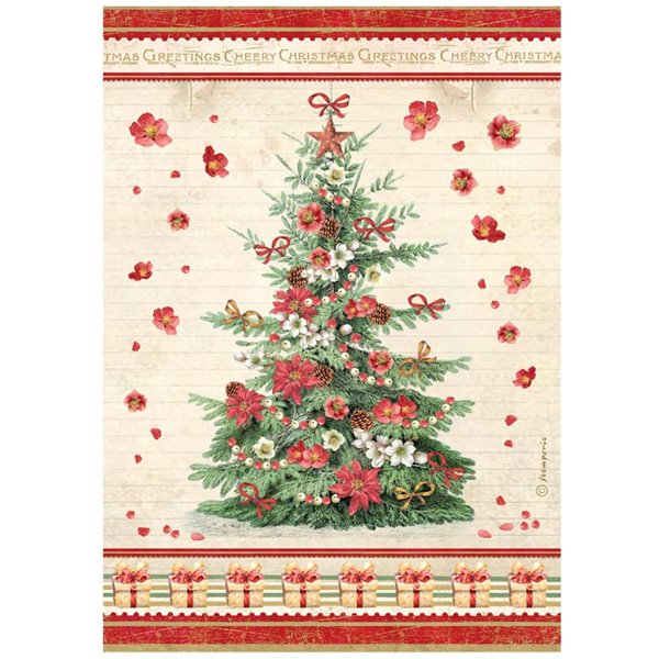 Papier de riz Stamperia Classic Christmas tree A4