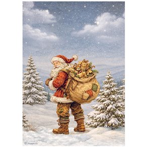 Papier de riz Stamperia Silent Night Santa Claus A4