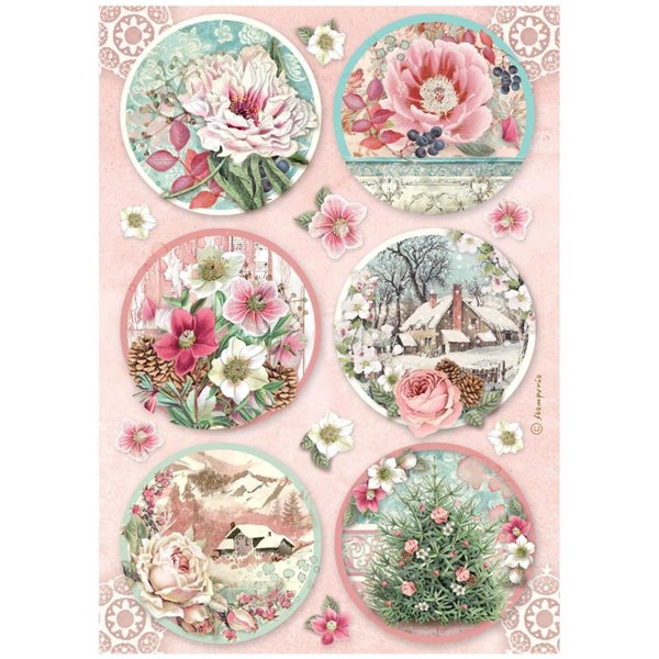 Papier de riz Stamperia Winter Magic rounds A4