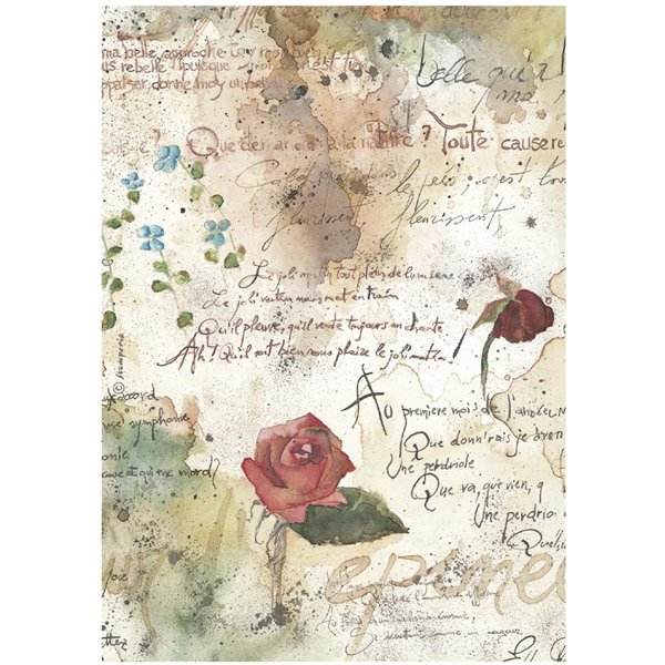 Papier de riz Stamperia Flowers and Poems pattern A4