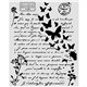 Pochoir scrapbooking Flowers and Poems letter and butterflies 20x25cm