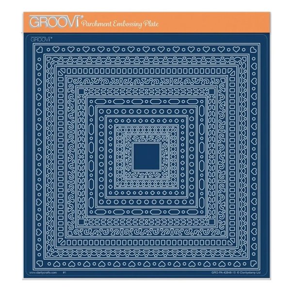 Groovi gabarit parchemin Carrés imbriqués 21x21cm