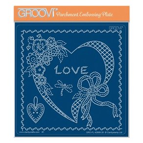 Groovi gabarit parchemin Coeur floral 15x15cm DIMENSIONS A VERIFIER