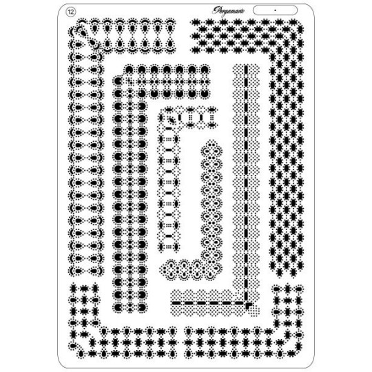 Pergamano grille embossage piquage 12 bordures 31422 Pergamano grille embossage piquage 12 bordures 31422