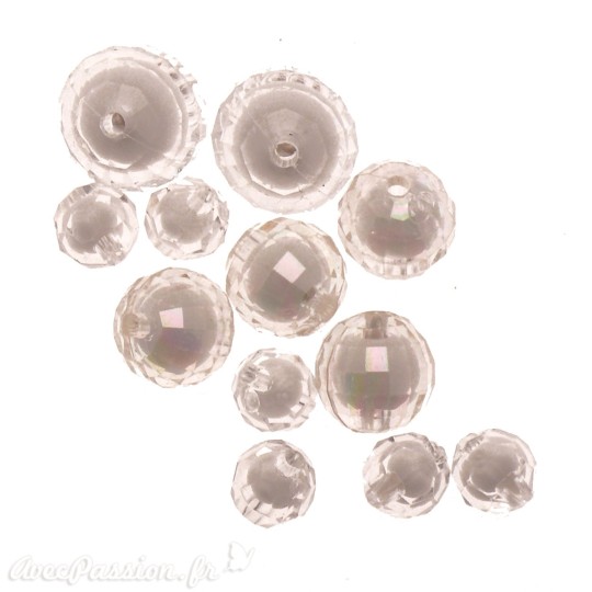 Perles acrylique transparente x12 10/16/20mm Perles acrylique transparente x12 10/16/20mm