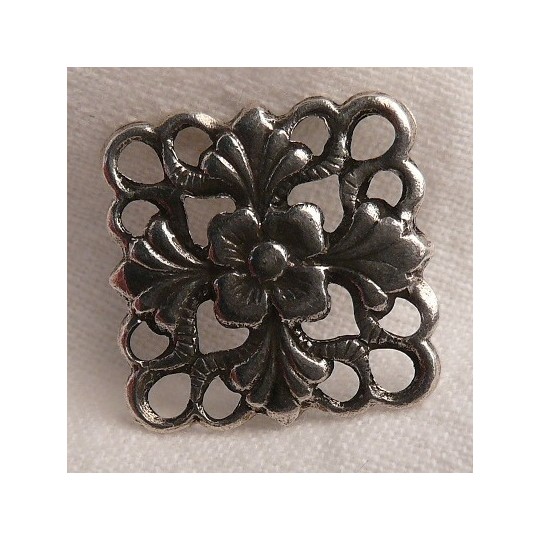 10 Estampe métal carré vieil argent 10pcs 10 Estampe métal carré vieil argent 10pcs