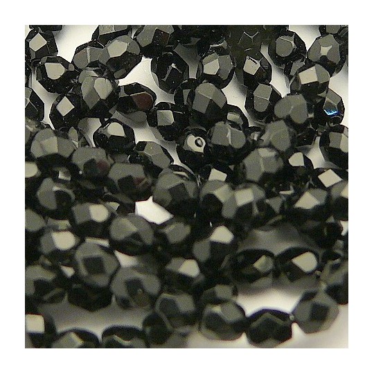 Perles facette 3mm noir qu50 Perles facette 3mm noir qu50