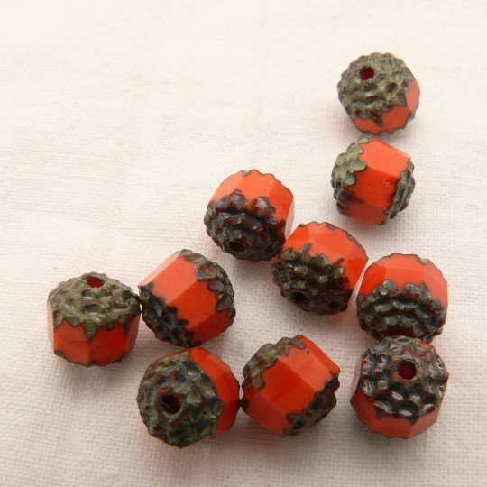 Perles fantaisie ronde opaque corail 8mm qu10 Perles fantaisie ronde opaque corail 8mm qu10