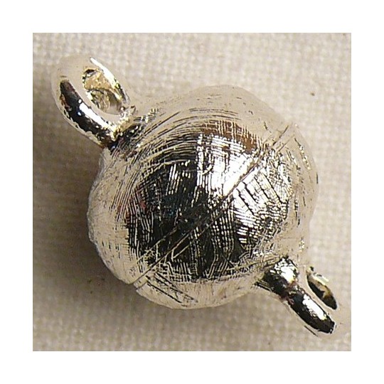 Fermoir aimanté boule argent 1cm Fermoir aimanté boule argent 1cm