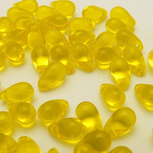 50 Perles goutte jaune 10mm 50 Perles goutte jaune 10mm