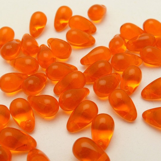 50 Perles goutte orange 10mm 50 Perles goutte orange 10mm
