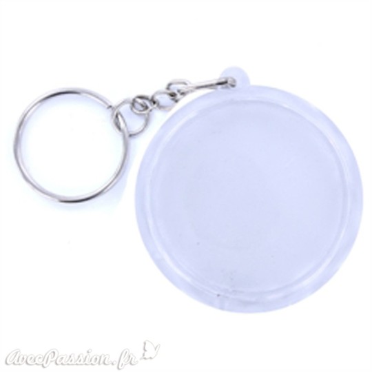 Porte clés plexiglass rond transparent 4.5cm Porte clés plexiglass rond transparent 4.5cm