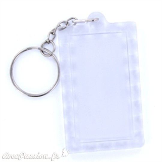 Porte clés plexiglass rectangle transparent 3.9x6.3cm Porte clés plexiglass rectangle transparent 3.9x6.3cm