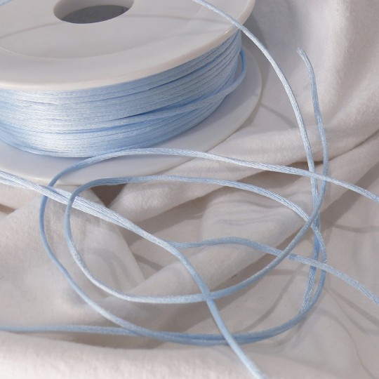 Ruban satin cordon queue de souris bleu ciel 1mmx3m Ruban satin cordon queue de souris bleu ciel 1mmx3m
