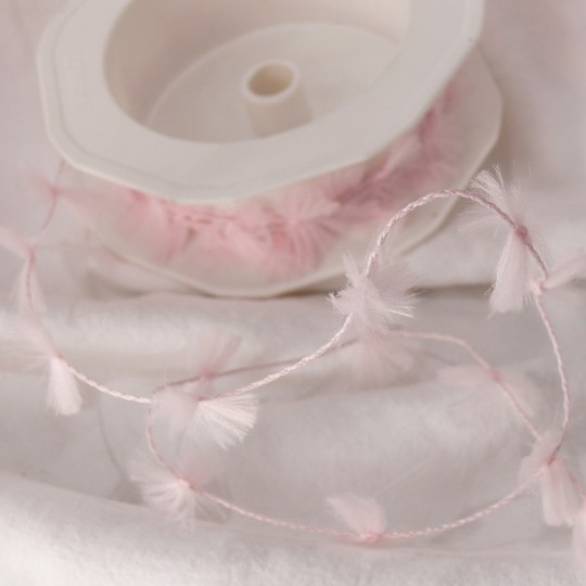 Ruban cordon rose 2cm x 2m fluffy cord Ruban cordon rose 2cm x 2m fluffy cord