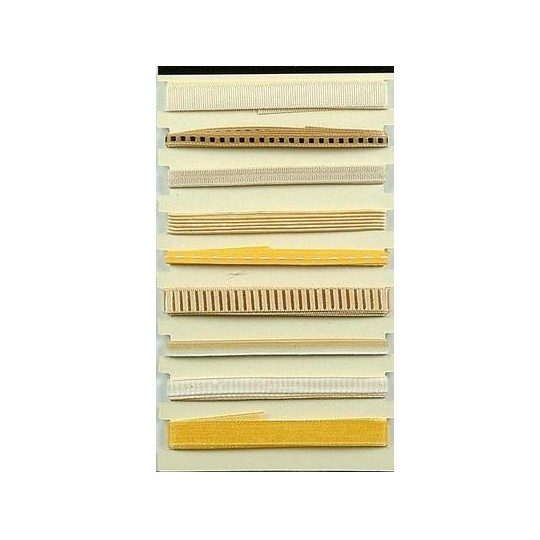 Ruban tissu assortiment 9 jaune pastel Ruban tissu assortiment 9 jaune pastel