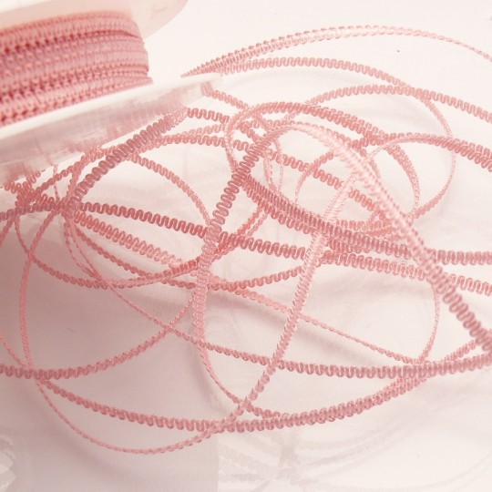 Ruban tissu rose 3mmx25m frisette Rouleau Ruban tissu rose 3mmx25m frisette Rouleau