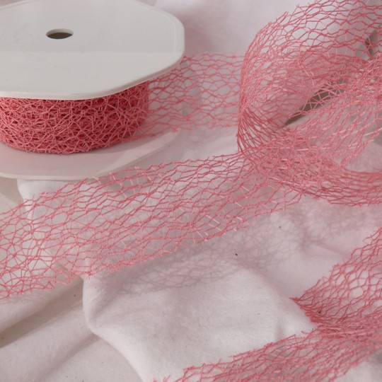 Ruban tissu rose 3cmx10m crispy Rouleau Ruban tissu rose 3cmx10m crispy Rouleau