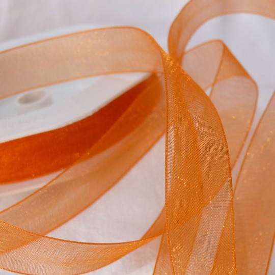 Ruban organza uni orange 1.5cmx50m Rouleau Ruban organza uni orange 1.5cmx50m Rouleau