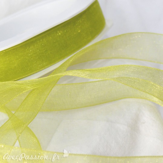 Ruban organza uni vert 1.5cmx50m Rouleau Ruban organza uni vert 1.5cmx50m Rouleau