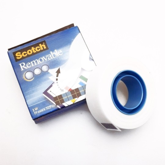 Scotch repositionnable 3M 19mm x 165m avec dévidoir