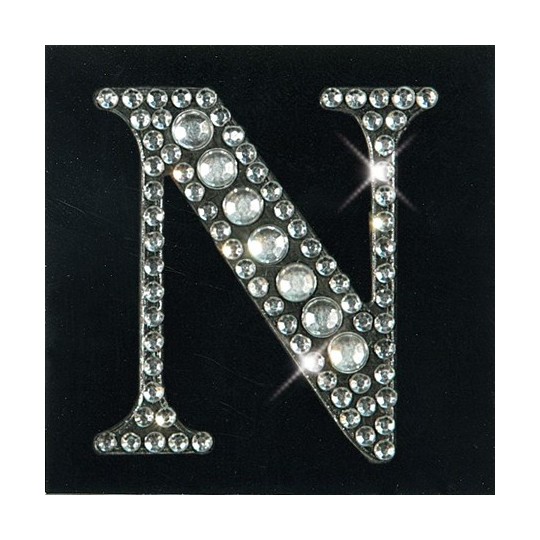 Strass autocollant sticker lettre N Strass autocollant sticker lettre N