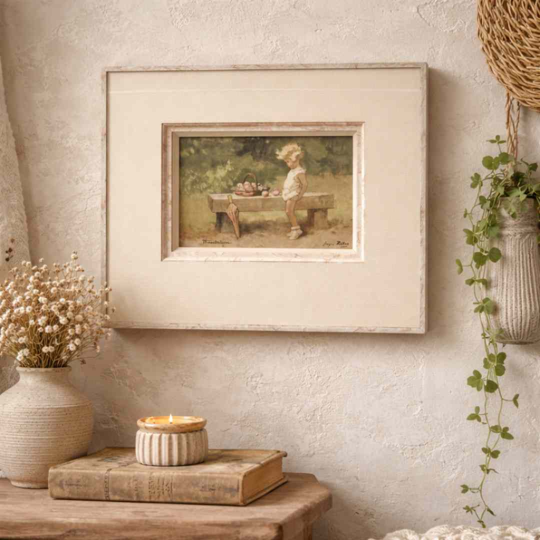 Encadrement avec ouverture en biseau et filet décoratif Encadrement avec ouverture en biseau et filet décoratif
