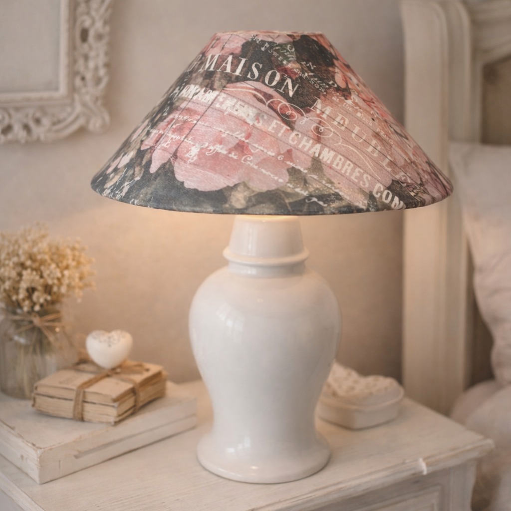 Lampe relookée avec papier fibre Lampe relookée avec papier fibre