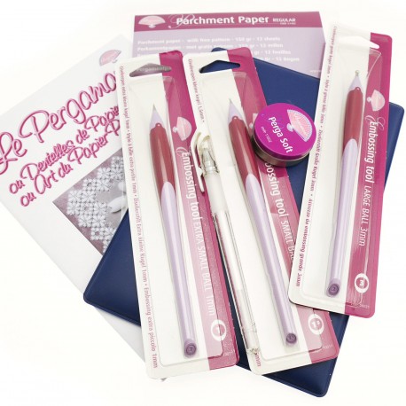 Kit débutant Pergamano, papier parchemin et dentelle de papier